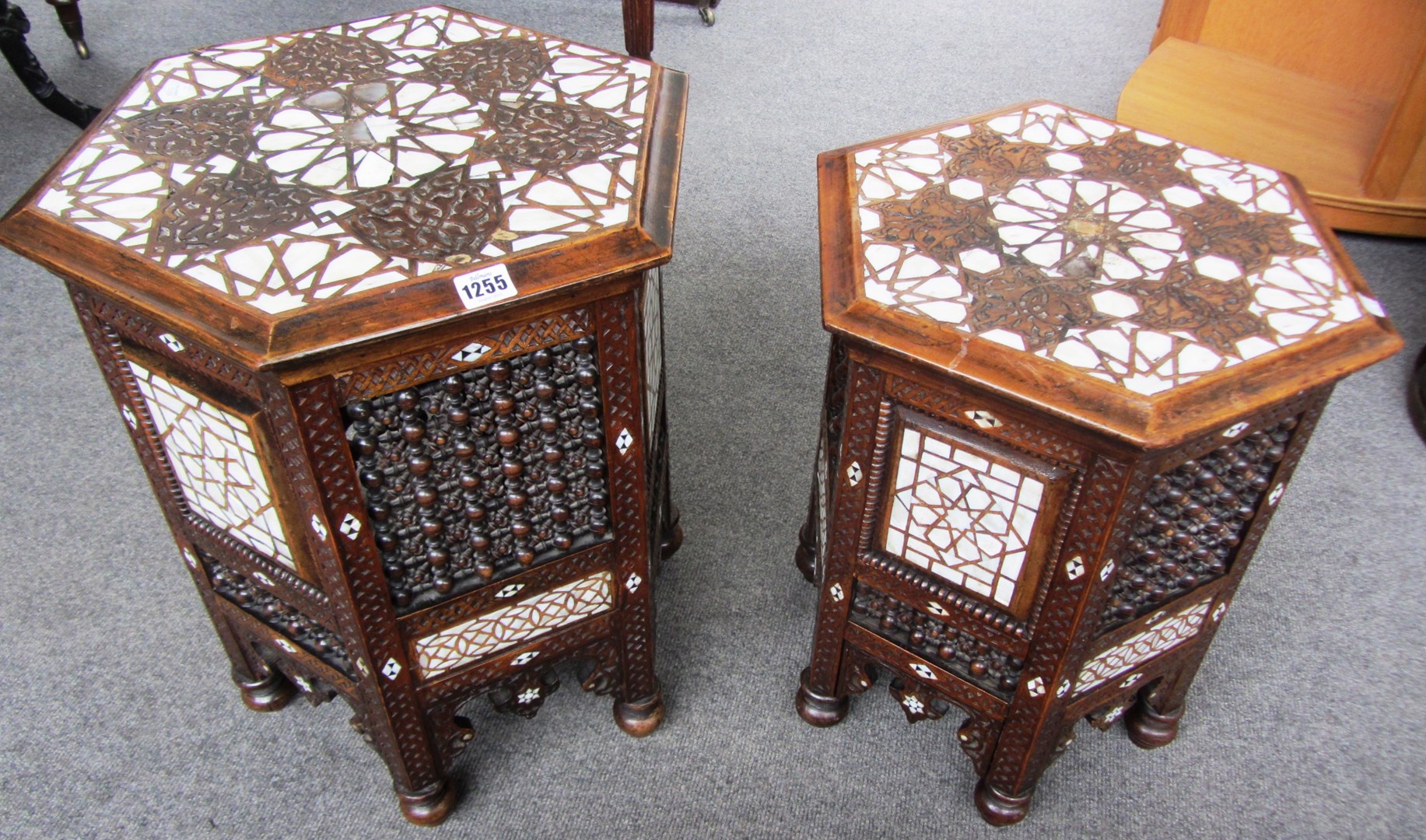 Appraisal: A graduated pair of late th century Moorish mother of