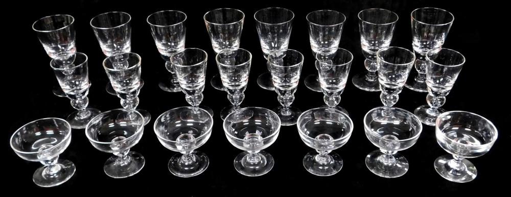 Appraisal: GLASS Steuben stemware twenty-three pieces matching set with teardrops pieces