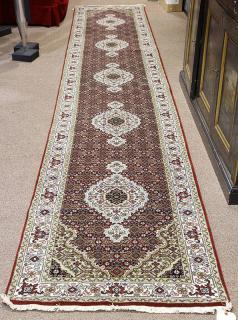 Appraisal: Persian Mahi Tabriz runner Persian Mahi Tabriz runner in silk