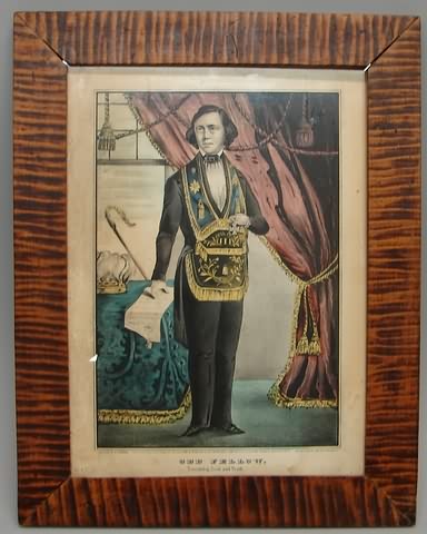 Appraisal: Currier lithographic print titled Odd fellow Friendship Love and Truth