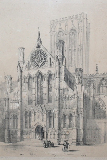 Appraisal: WILLIAM MONKHOUSEYork Minster lithograph published by W Hargrove Coney Street