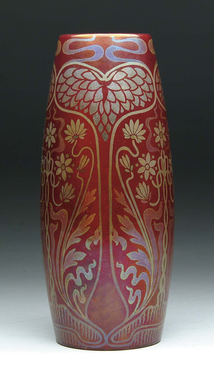 Appraisal: ZSOLNAY SECESSIONIST VASE Wonderful Zsolnay vase has beautiful Secession decoration