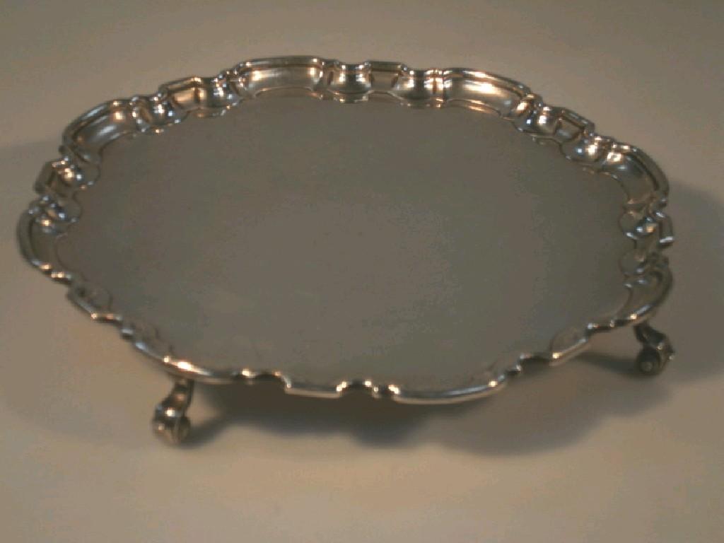 Appraisal: A George VI silver salver with pie crust edge and