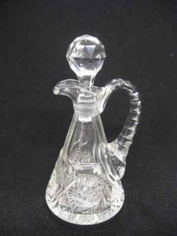 Appraisal: Cut Glass Cruet pinwheel decor '' brilliant period excellent