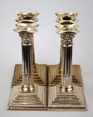 Appraisal: A set of four epns Corinthian column fluted and reeded