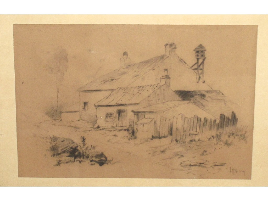 Appraisal: Chalk drawing of a farm steading signed I McQuiston