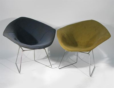 Appraisal: Two Diamond wire frame chairs designed by Harry Bertoia for