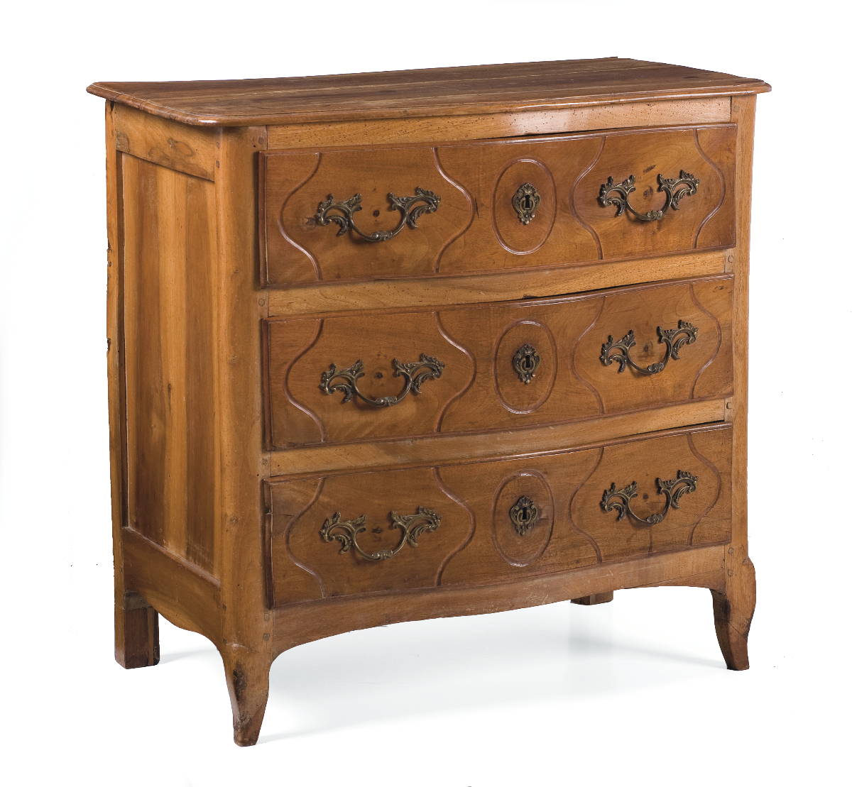 Appraisal: LOUIS XV CARVED FRUITOOD DIMINUTIVE COMMODE The rectangular top with