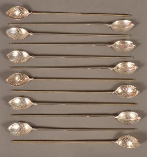 Appraisal: Tiffany Co Sterling Silver Ice Tea Spoons Set of Twelve