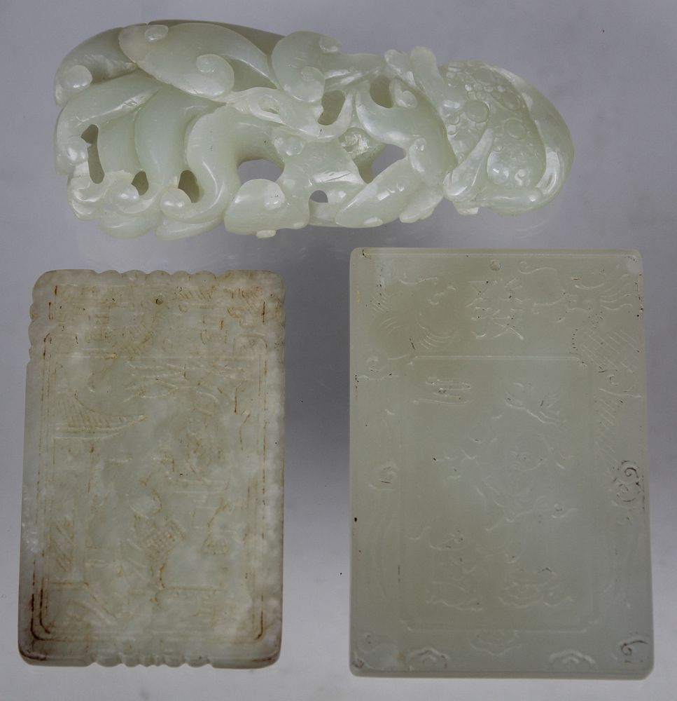 Appraisal: Carved Chinese Jade Articles Carved Chinese Jade Articles Including Jade