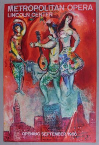 Appraisal: CHAGALL Metropolitan Opera Lincoln CenterColor Lithograph Poster D'Appries Marc Chagall