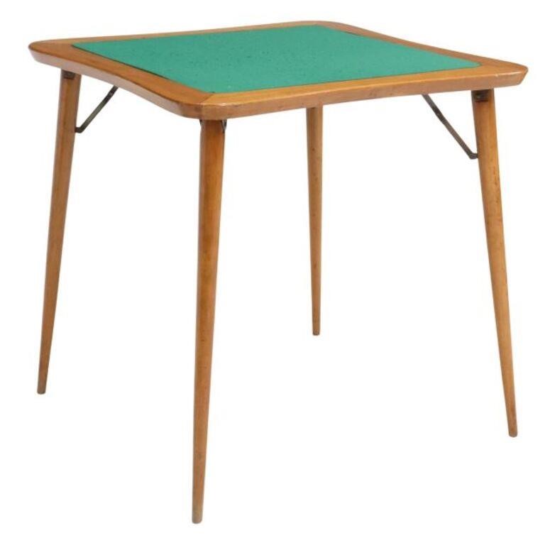 Appraisal: Mid-century modern folding game table c s having shaped rectangular