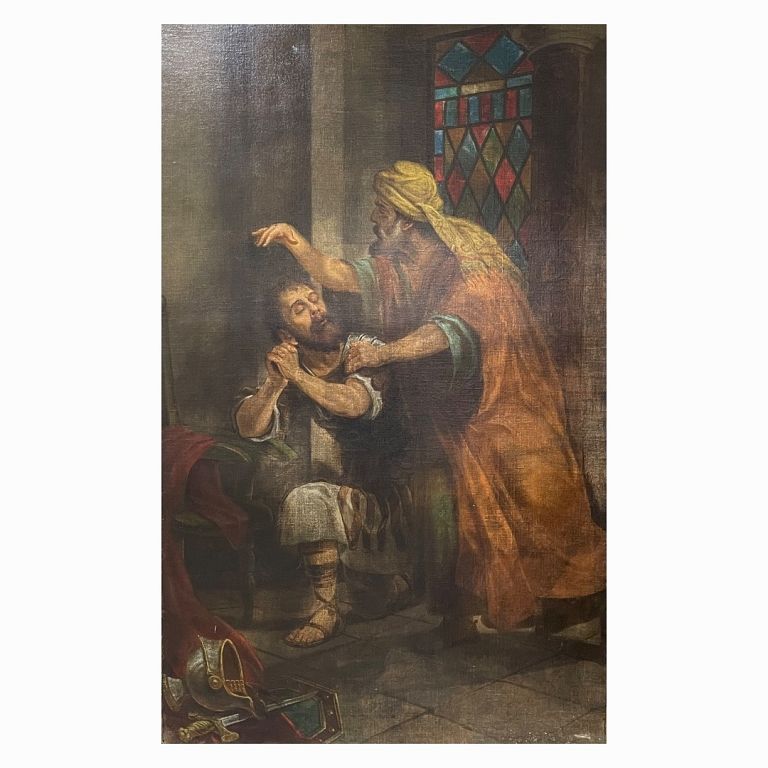 Appraisal: Monumental Old Master Style Oil on Canvas Monumental painting depicting