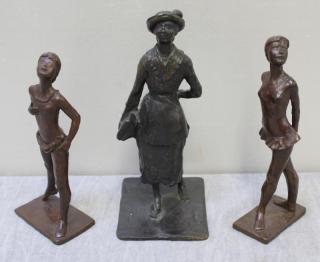 Appraisal: Lot of Patinated Bronzes of Figures Includes dancers signed Kelsey