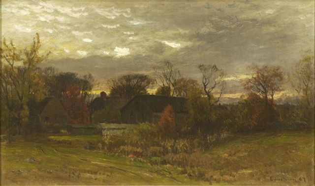 Appraisal: JOHN JOSEPH ENNEKINGAmerican - Houses in a landscape Signed and