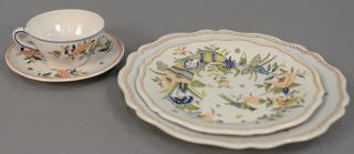 Appraisal: Tiffany Majolica dinnerware set marked hand painted in France for