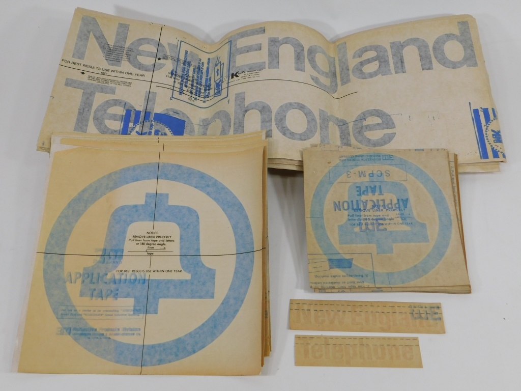 Appraisal: OVER PC NEW ENGLAND TELEPHONE BELL SYSTEM DECALS United States