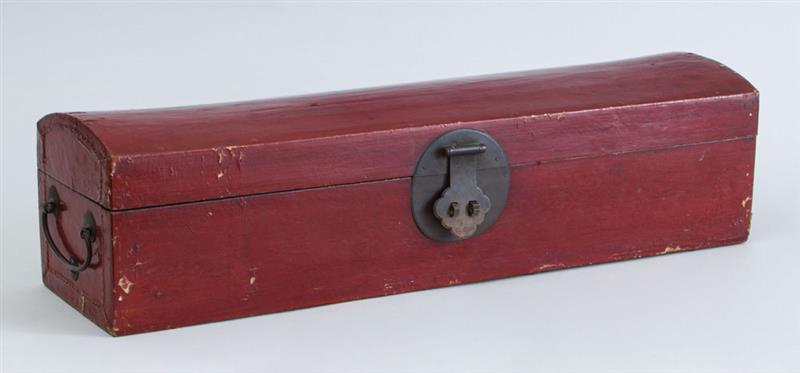 Appraisal: CHINESE LACQUER SCROLL BOX With removable tray marked on interior