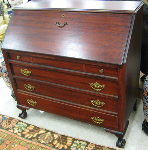 Appraisal: CHIPPENDALE STYLE MAHOGANY SECRETARY American Ohio early th century The