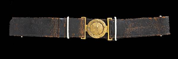 Appraisal: A militia officer's waist belt plate and beltcirca - Cast