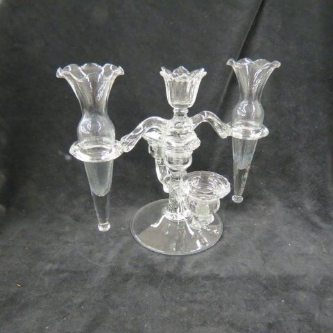 Appraisal: Crystal Candelabra Vase Holder Fostoria or Cambridge x excellent