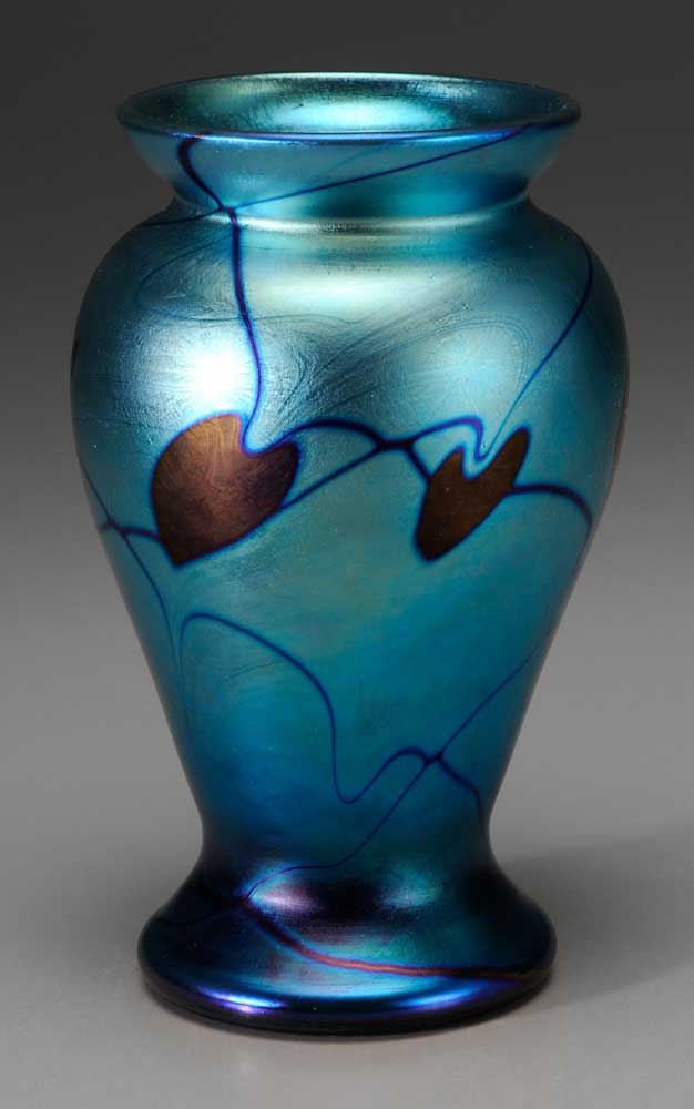 Appraisal: Art Glass Vase Possibly French th century hearts and vines