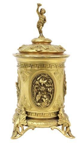 Appraisal: French Neoclassical bronze dore canister tobacco jar late th c