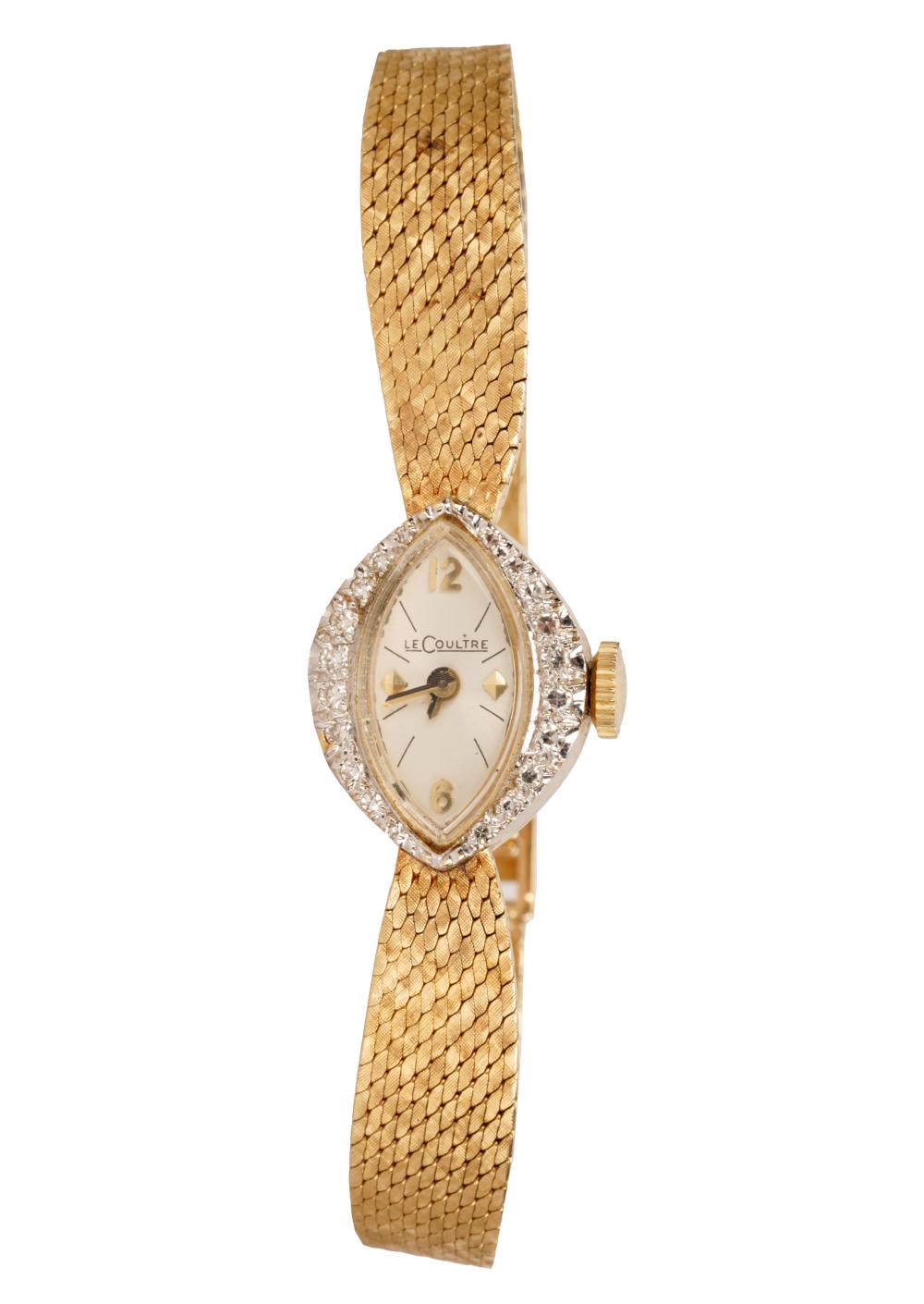 Appraisal: LECOULTRE KARAT YELLOW GOLD DIAMOND WATCHthe dial signed 'LeCoultre' below