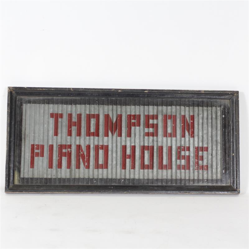 Appraisal: Thompson Piano House optical message change painted zinc fin advertising