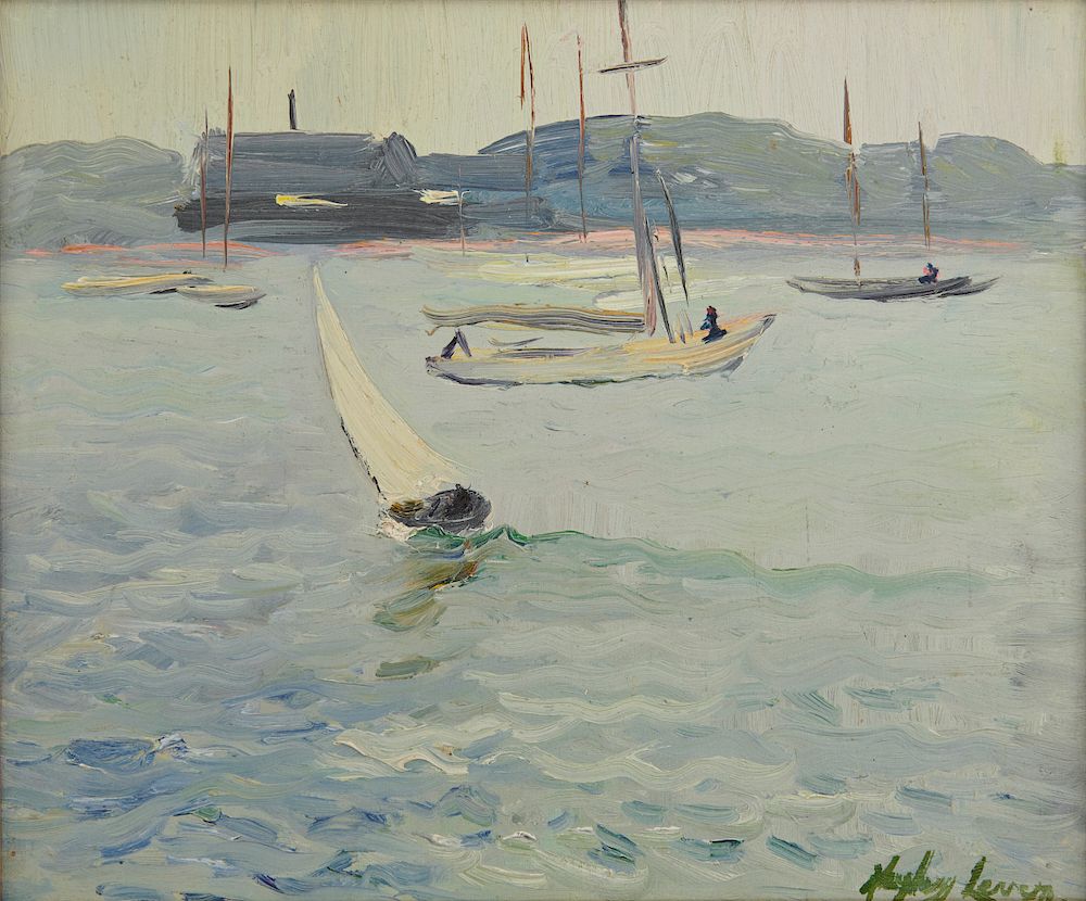 Appraisal: HAYLEY LEVER American - Boats in the Bay Marblehead Massachusetts