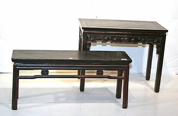 Appraisal: Two pieces of furniture the first a softwood bench with