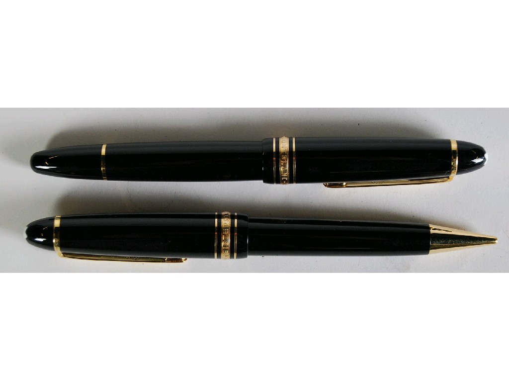 Appraisal: A PAIR OF MONT BLANC FOUNTAIN PEN AND PROPELLING PENCIL