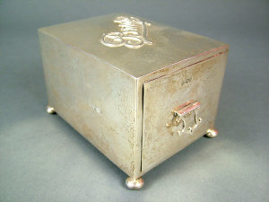 Appraisal: A silver card box the top with applied lettering 'Bridge'