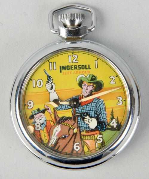 Appraisal: Ingersoll Jeff Arnold Cowboy Pocket Watch Minor wear overall Eagle