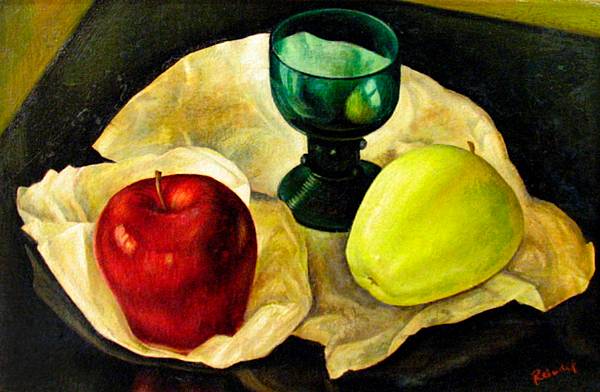 Appraisal: Reiudel th century A Still of Two Apples and a