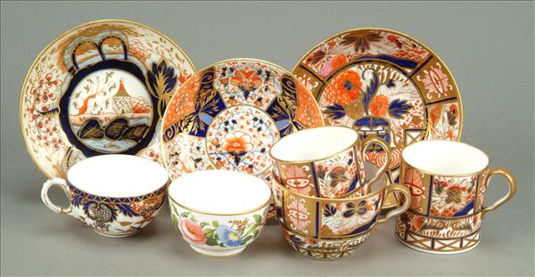 Appraisal: A Spode porcelain 'Bute' shape trio decorated in the Imari