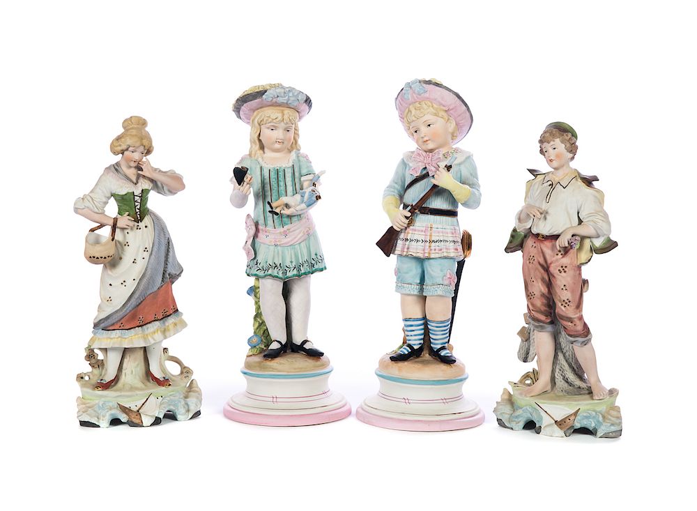 Appraisal: Bisque Figures Good condition with normal wear Please Email or