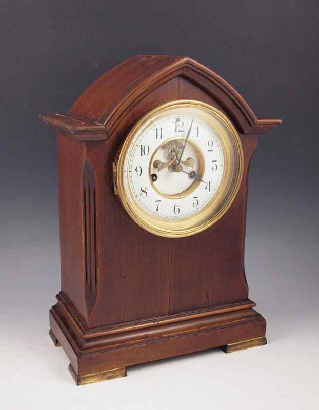 Appraisal: WATERBURY MANTLE CLOCK ''Bristol'' design wood case with porcelain face