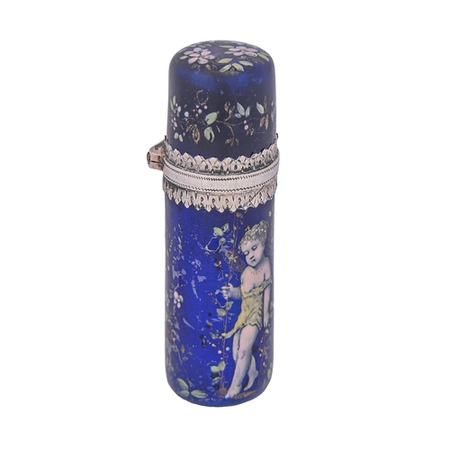 Appraisal: A French silver and Limoges enamel scent bottle late th