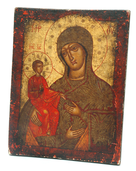 Appraisal: AN ICON OF THE MIRACULOUS VIRGIN WITH THREE HANDS th