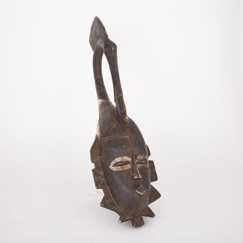 Appraisal: Possibly Baule Yaure Carved and Painted Wood Mask West Africa