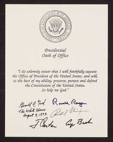 Appraisal: Americana Document Signed Richard Nixon Gerald R Ford J Carter