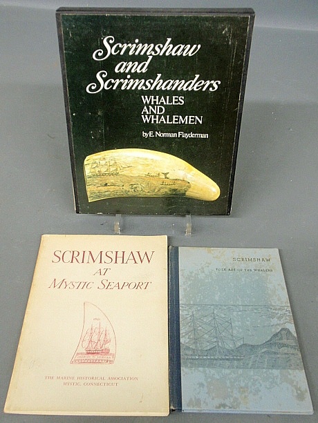 Appraisal: - Three books on scrimshaw- Flayderman Scrimshaw and Scrimshanders boxed