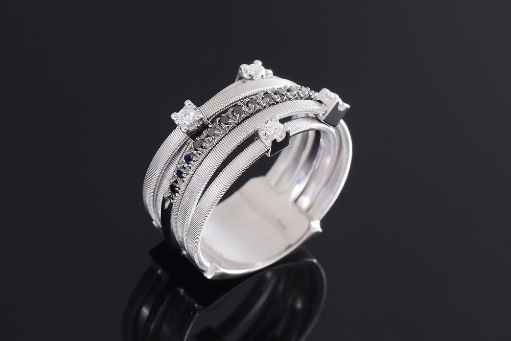 Appraisal: MARCO BICEGO BLACK DIAMOND GOA COLLECTION RING K white brushed