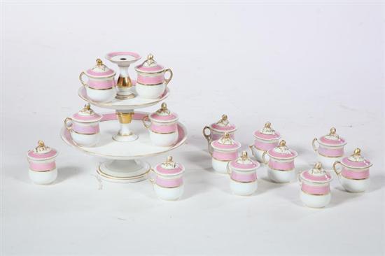 Appraisal: POTS DE CREME SET Continental nd half- th century porcelain