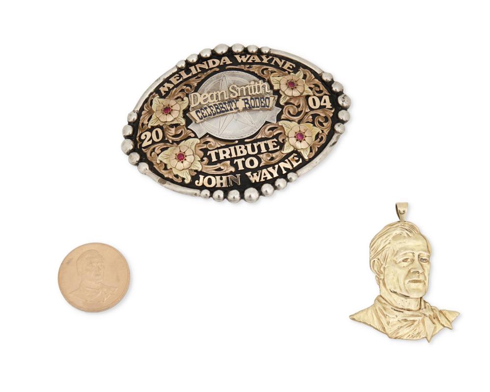 Appraisal: A group of commemorative John Wayne jewelry items Late th