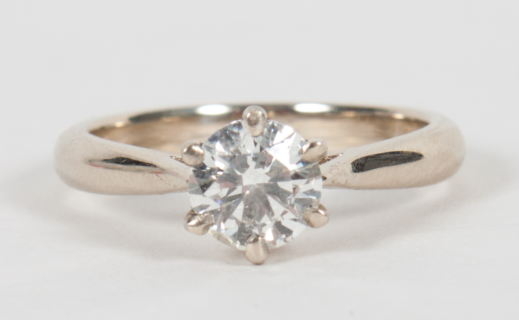 Appraisal: Lady's K white gold and diamond solitaire ring about carat