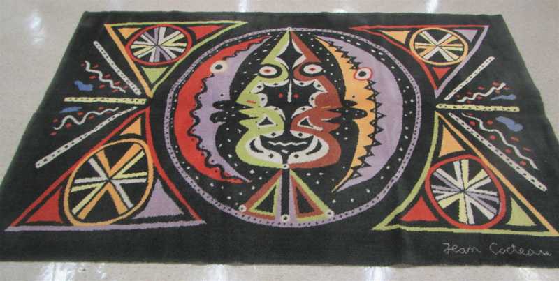 Appraisal: JEAN COCTEAU FRENCH - DESIGNER CARPET Etude Lunaire introduced design