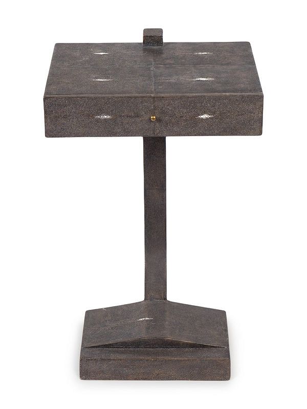 Appraisal: An Art Deco Gray Shagreen Side Table Height x width