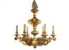 Appraisal: CHANDELIER - th c hand carved gilded wood six arm